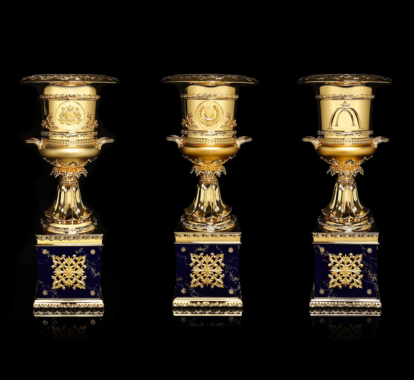 Pair of Gold Vases
